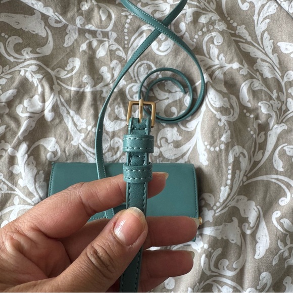 Charles & Keith - Teal Wallet with Removable, Adjustable Strap - Picture 8 of 10